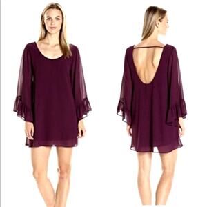 SMYMM Show Me Your Mumu Chiffon Open Back Dress Burgundy Purple